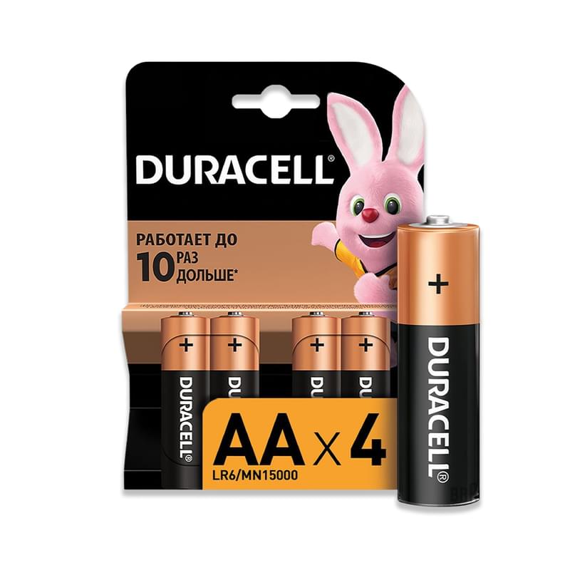 Батарейка Duracell Basic 1.5V LR6/AA 4 шт - фото #0, Technodom.kz