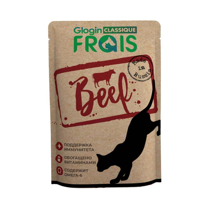 Корм влажный Frais Classique для взрослых кошек всех пород с говядиной в нежном соусе 85 г - фото #0, Technodom.kz