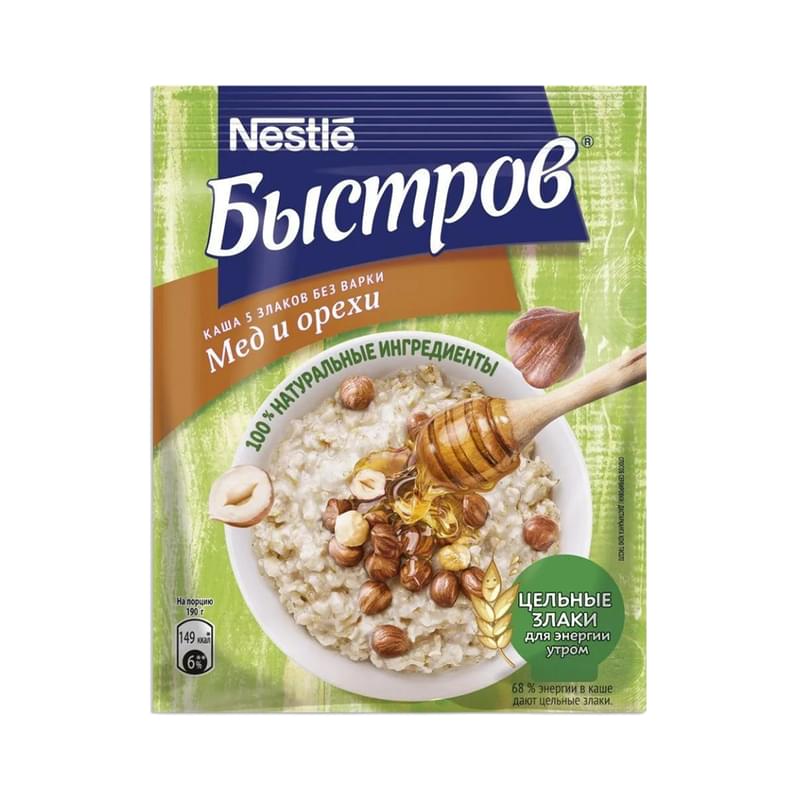 Каша Быстров 5 злаков мед, орехи 40 г - фото #0, Technodom.kz Каша Быстров 5 злаков мед, орехи 40 г - фото #0, Technodom.kz