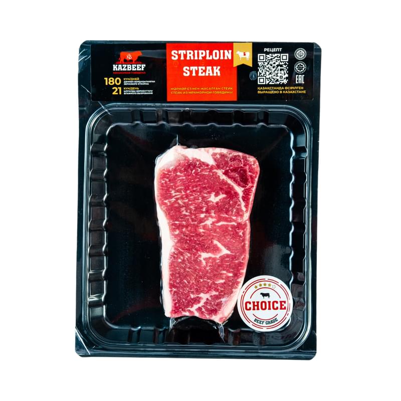 Стейк KazBeef стриплойн Choice говяжий замороженный кг - фото #0, Technodom.kz