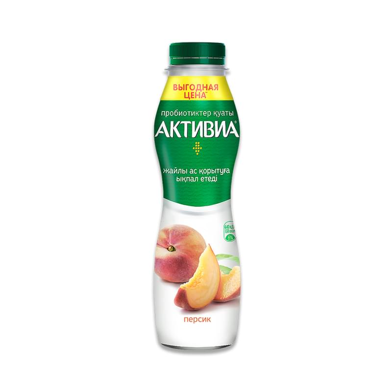 Биойогурт Активиа питьевой персик 2.2% 670 г - фото #0, Technodom.kz