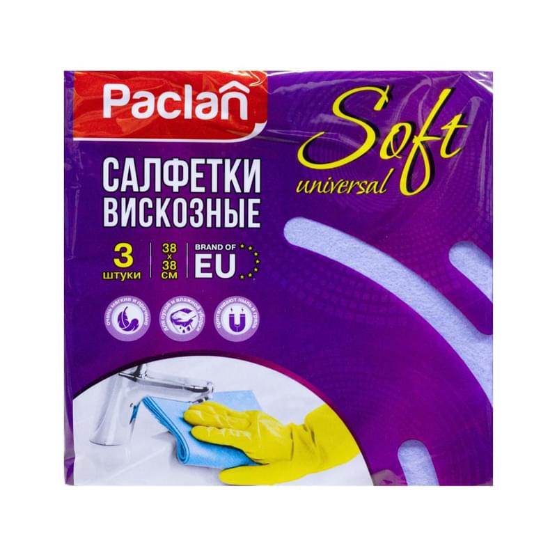 Салфетка Paclan Practi для уборки из нетканого полотна 38х38 см 3 шт - фото #0, Technodom.kz