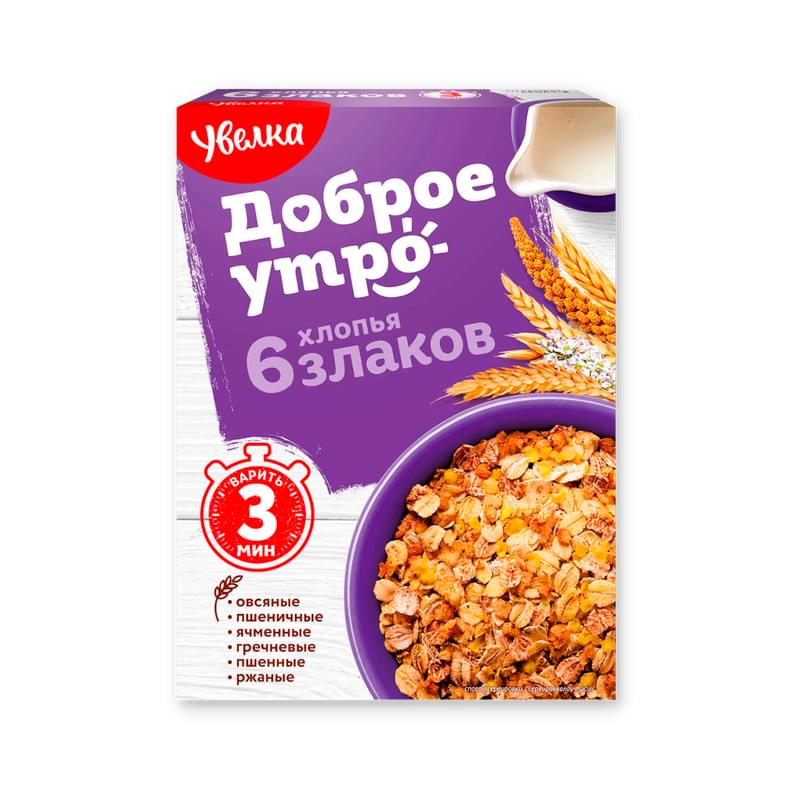Хлопья Увелка 6 злаков 350 г - фото #0, Technodom.kz