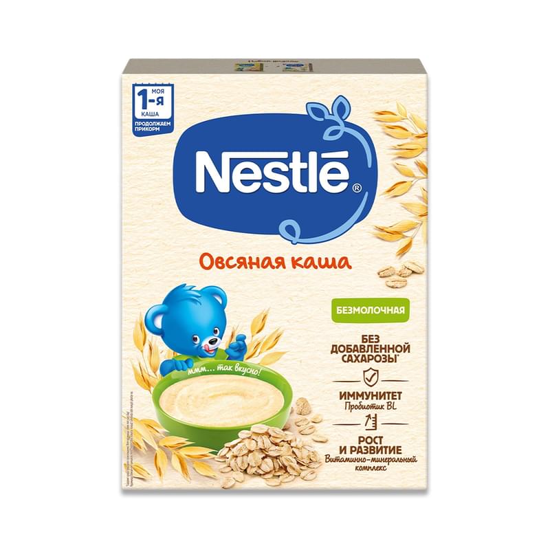Каша Nestle овсяная безмолочная с бифидобактериями 200 г - фото #0, Technodom.kz