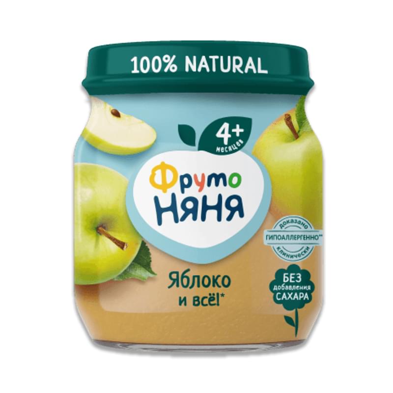 Пюре ФрутоНяня яблочное натуральное 100 г - фото #0, Technodom.kz