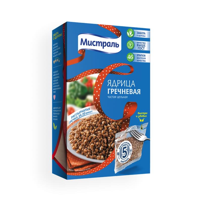 Гречка Мистраль ядрица в пакетиках 400 г - фото #0, Technodom.kz