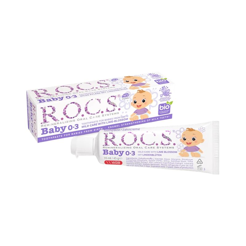 Паста зубная Rocs Baby Аромат липы 0-3 лет 45 г - фото #0, Technodom.kz Паста зубная Rocs Baby Аромат липы 0-3 лет 45 г - фото #0, Technodom.kz