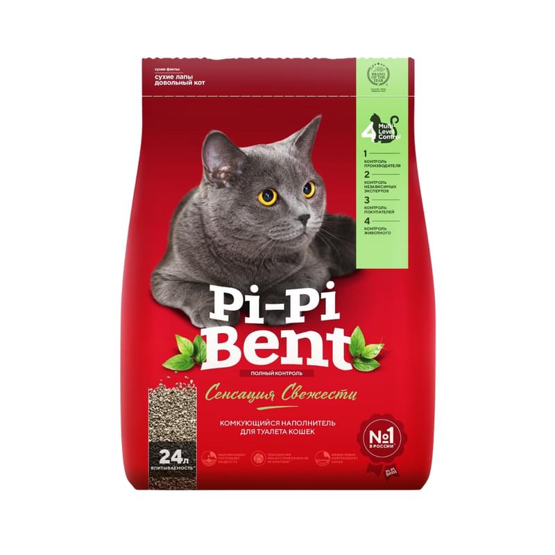 Наполнитель Pi-Pi Bent для кошачьего туалета комкующийся Сенсация свежести 24 л - фото #0, Technodom.kz