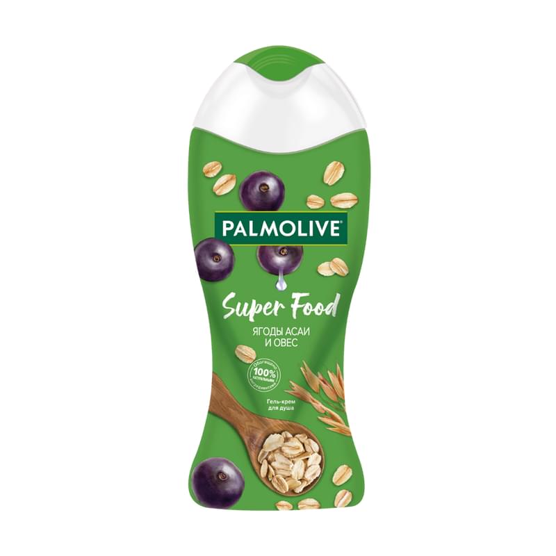 Крем-гель для душа Palmolive Super Food женский Ягоды Асаи и Овес 250 мл - фото #0, Technodom.kz