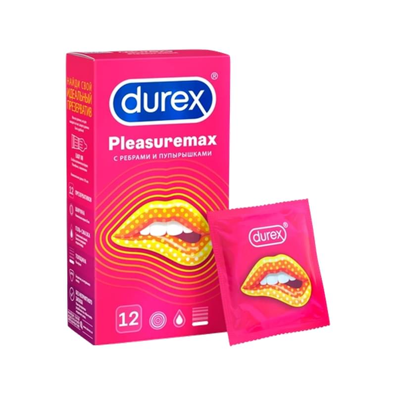 Презервативы Durex Pleasuremax с ребрами и пупырышками №12 - фото #0, Technodom.kz