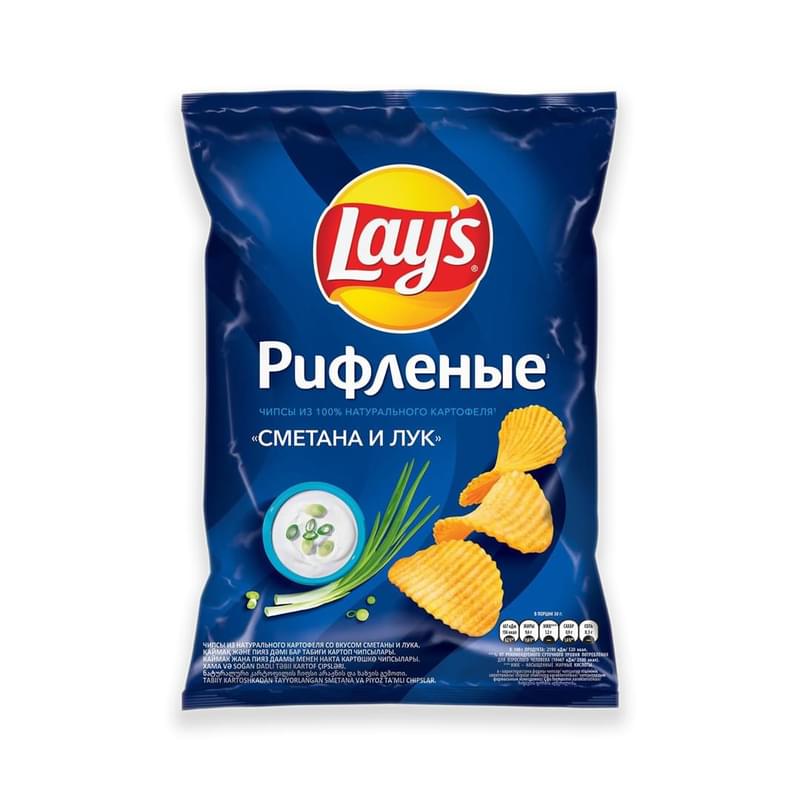 Чипсы Lay's рифленые Сметана и лук 81 г - фото #0, Technodom.kz