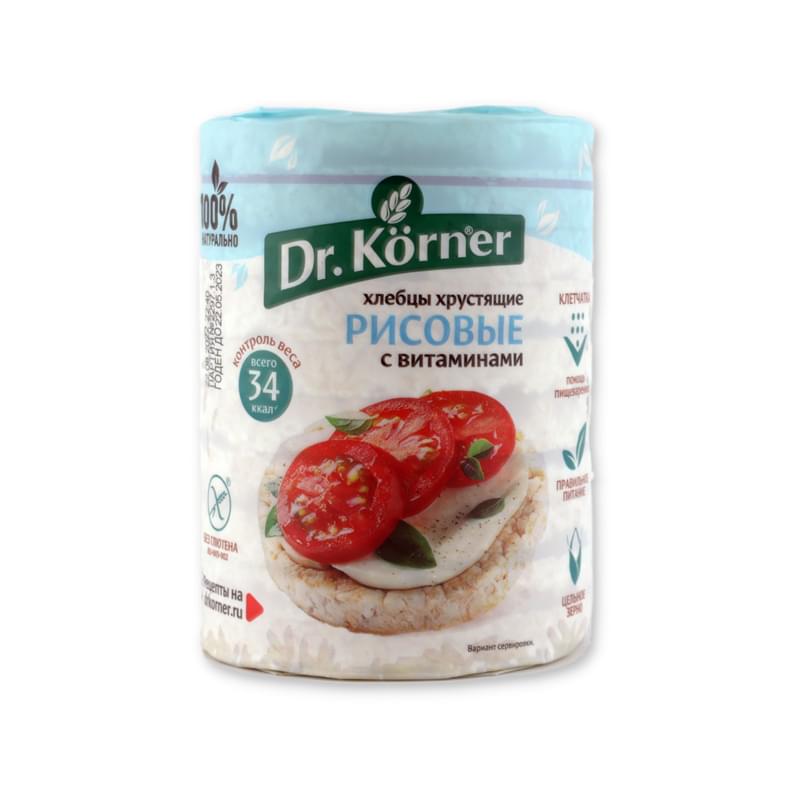 Хлебцы Dr. Korner рисовые без глютена с витаминами 100 г - фото #0, Technodom.kz Хлебцы Dr. Korner рисовые без глютена с витаминами 100 г - фото #0, Technodom.kz