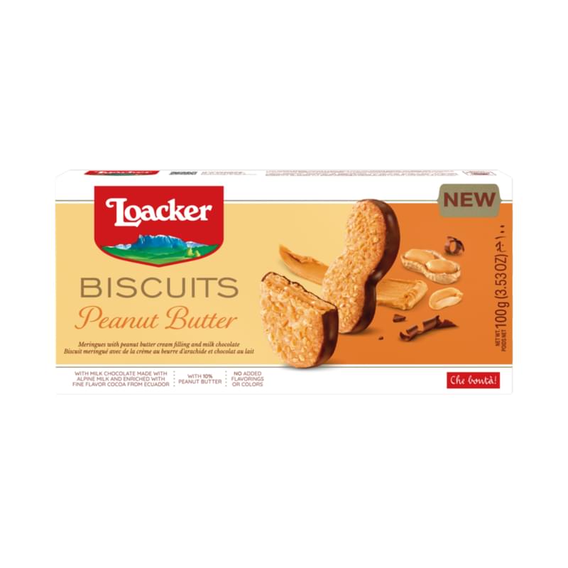 Печенье Loacker Biscuits Peanut Butter вафельное 100 г - фото #0, Technodom.kz