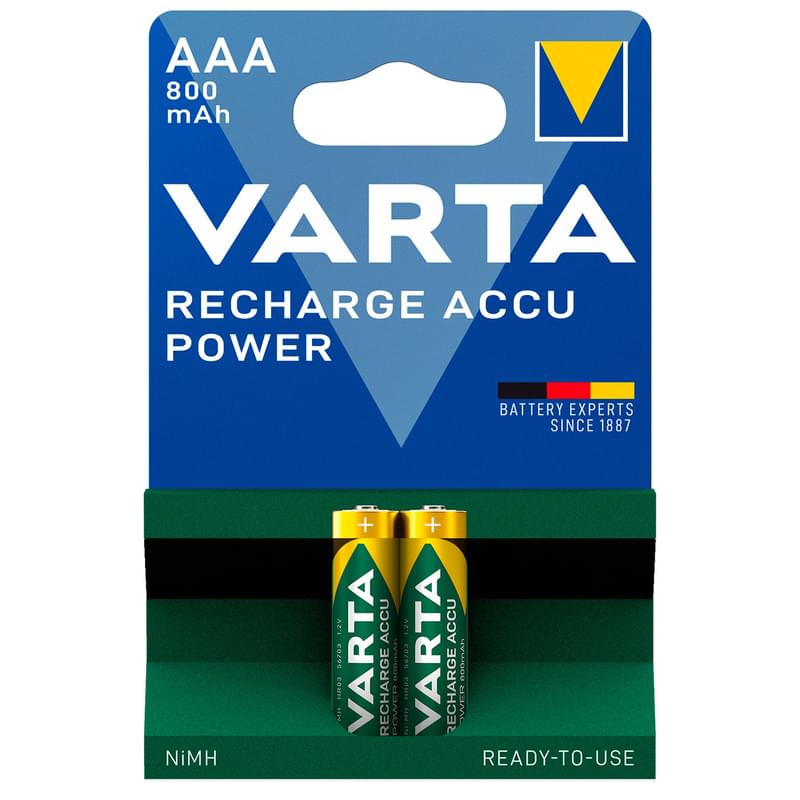 Аккумулятор AAA 2шт Varta Micro Power Play 800mAh (0009-56703-101-402) - фото #0, Technodom.kz