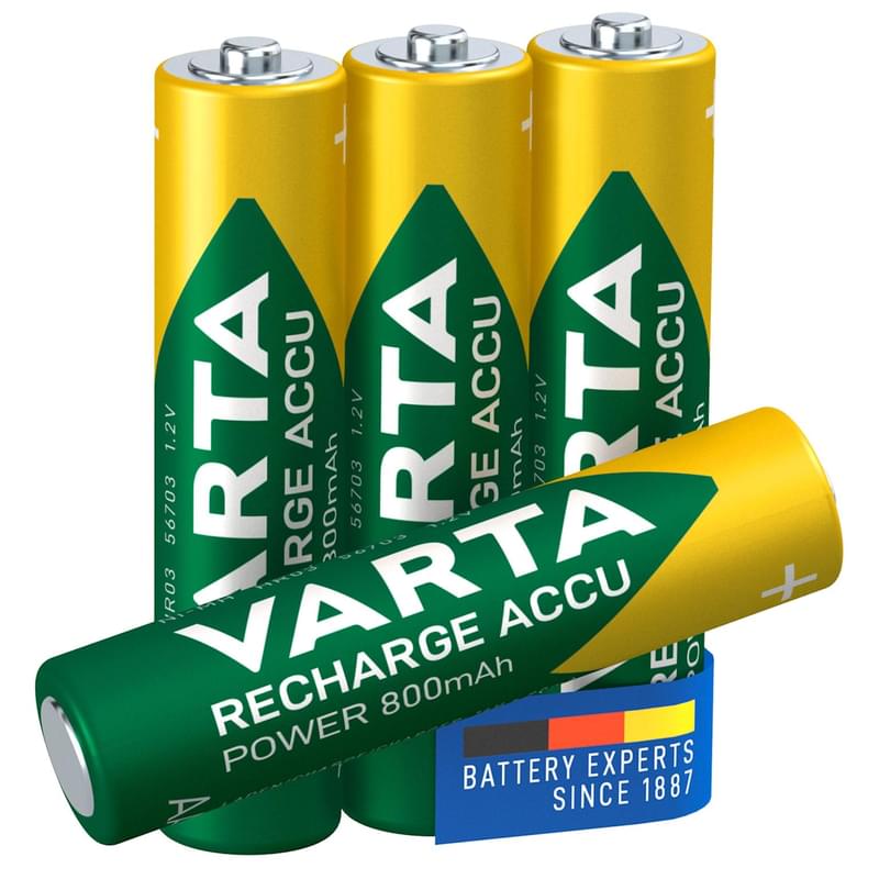 Аккумулятор AAA 4шт Varta 800mAh (56703101404) - фото #0, Technodom.kz