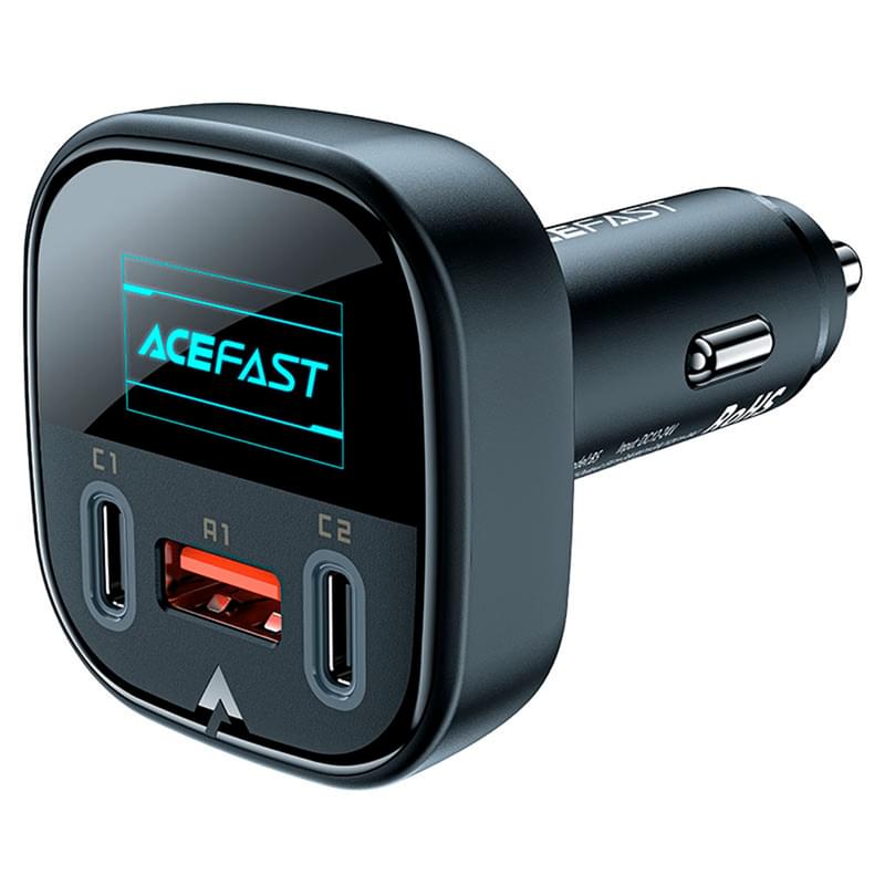 ACEFAST автокөлік зарядтау құрылғысы, 2*USB C+A, 101W, OLED smart display, metal (B5 101W - ACEFAST) - фото #0, Technodom.kz