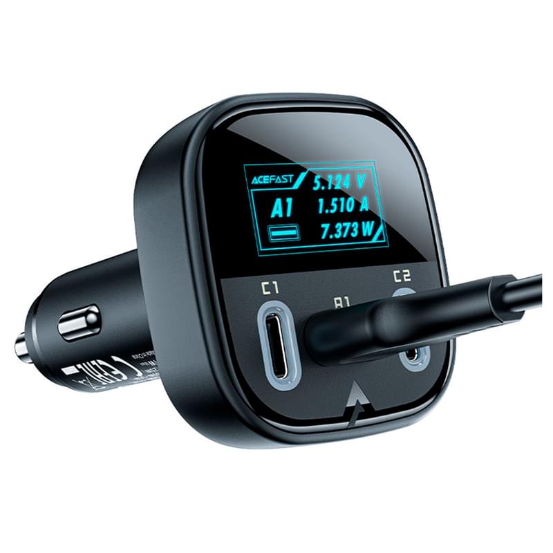 Автомобильное зарядное устройство ACEFAST, 2*USB C+A, 101W, OLED smart display, metal (B5 101W - ACE - фото #1, Technodom.kz