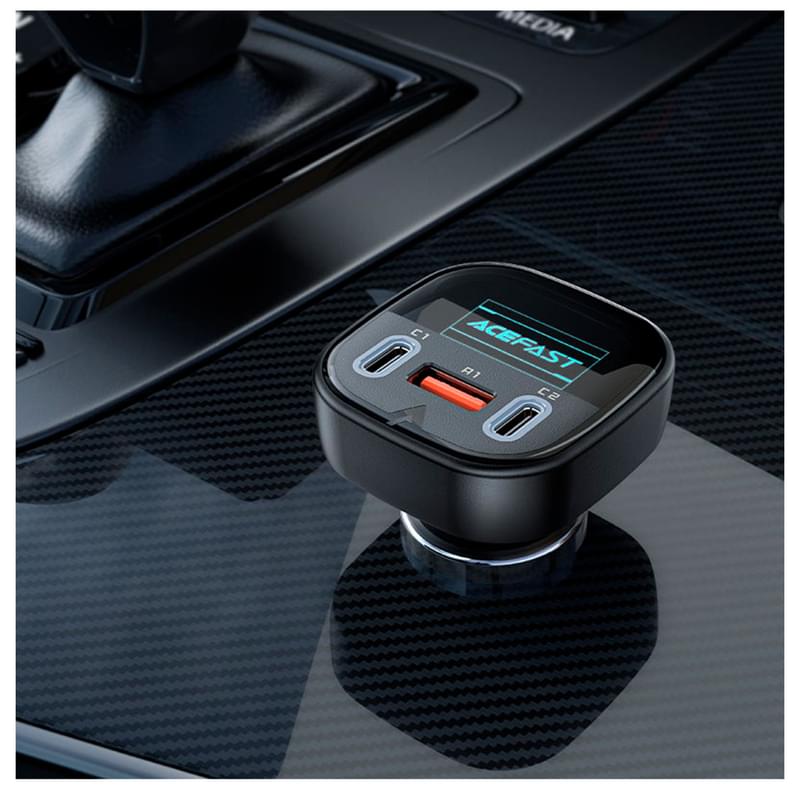 Автомобильное зарядное устройство ACEFAST, 2*USB C+A, 101W, OLED smart display, metal (B5 101W - ACE - фото #4, Technodom.kz