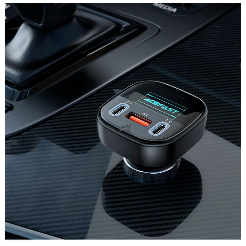 ACEFAST автокөлік зарядтау құрылғысы, 2*USB C+A, 101W, OLED smart display, metal (B5 101W - ACEFAST) - фото #4, Technodom.kz