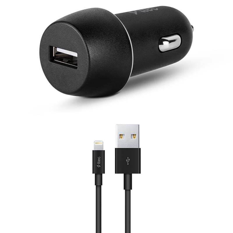 Автомобильное зарядное устройство ttec 2.1A + Cable Lightning Black  (2CKS20LS) - фото #0, Technodom.kz