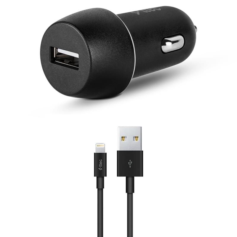 Автомобильное зарядное устройство ttec 2.1A + Cable Lightning Black  (2CKS20LS) - фото #0, Technodom.kz