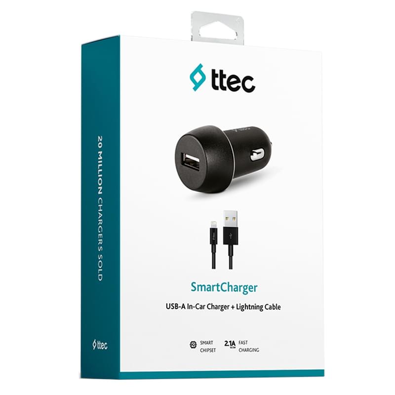 Автомобильное зарядное устройство ttec 2.1A + Cable Lightning Black  (2CKS20LS) - фото #4, Technodom.kz