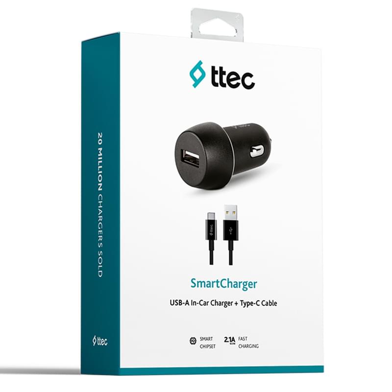 Көлік зарядтағыш ttec 2.1A + Type-C Cable Black (2CKS20CS) - фото #4, Technodom.kz