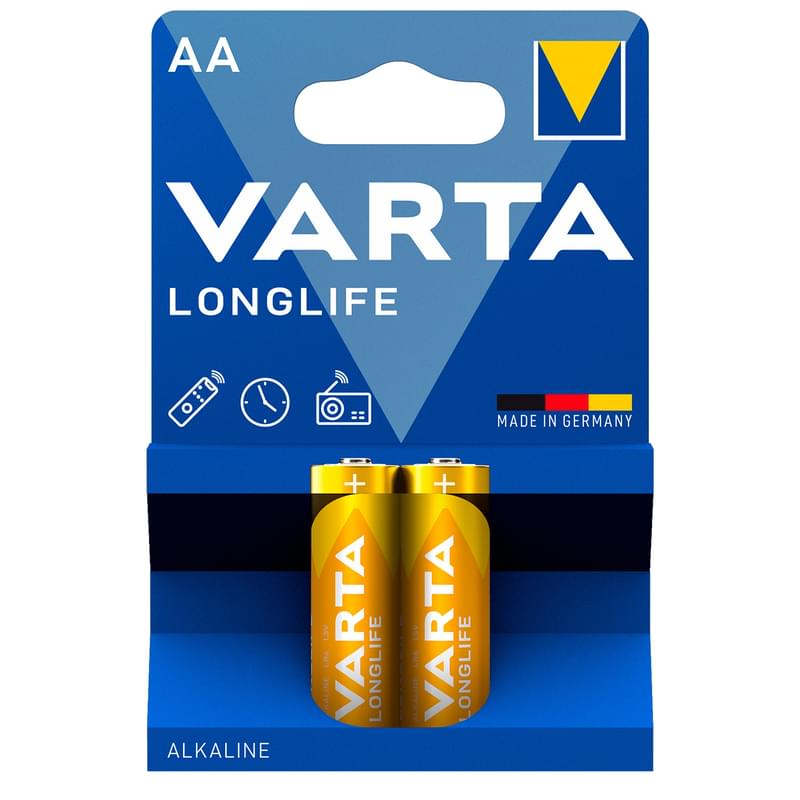 Батарейка AA 2шт Varta Longlife Extra Mignon (0001-4106-101-412) - фото #0, Technodom.kz