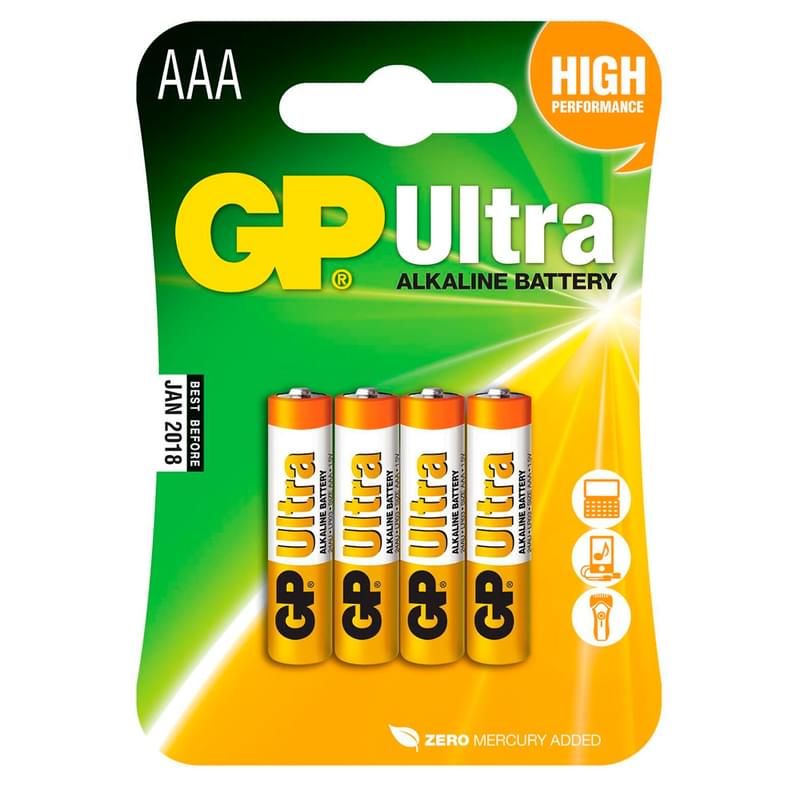 Батарейка AAA 4шт GP Ultra - фото #0, Technodom.kz