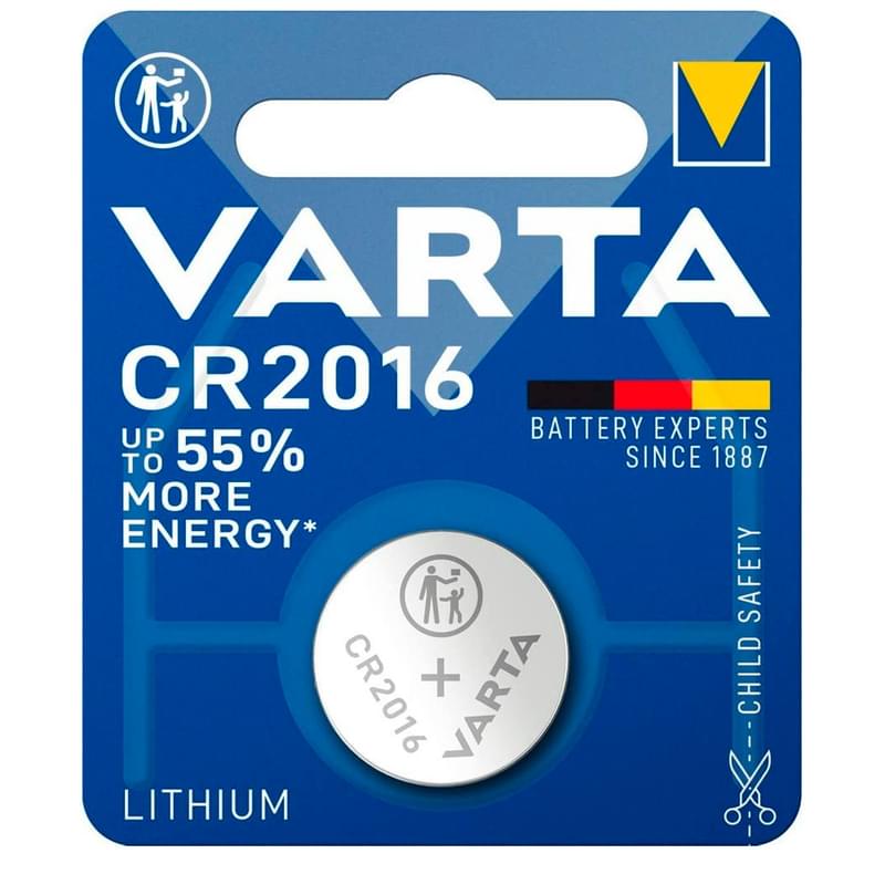 Батарейка CR2016 1шт Varta Electronics (06016101401) - фото #0, Technodom.kz