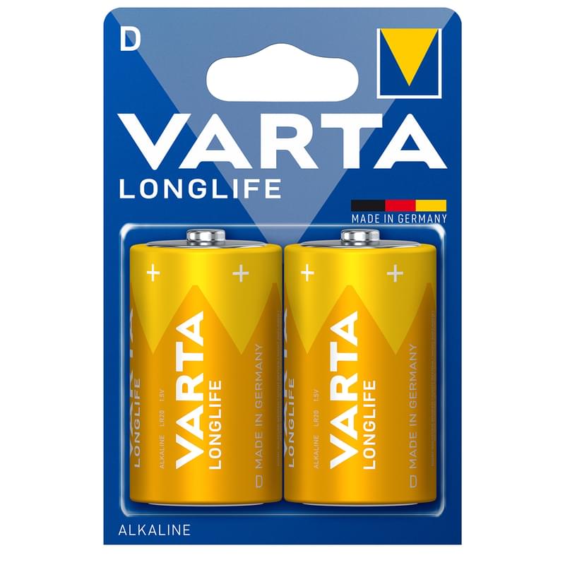 Батарейка D 2шт Varta Longlife Extra Mono (0001-4120-101-412) - фото #0, Technodom.kz