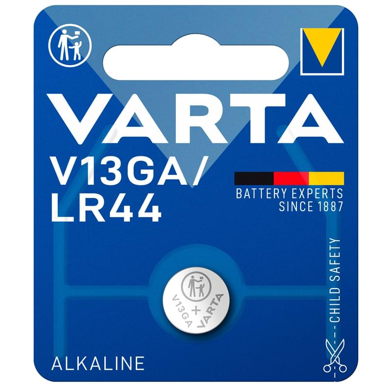 Батарейка V13GA-LR44 1шт Varta (0013-4276-101-401) - фото #0, Technodom.kz