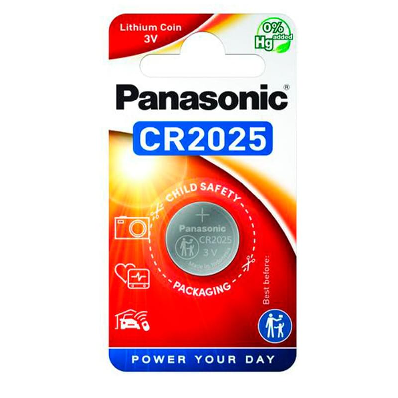 Panasonic CR2025 батареясы 1 дана (CR-2025EL/1B) - фото #0, Technodom.kz