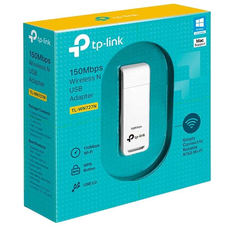 TP-Link TL-WN727N Сымсыз USB-адаптері, 150 Mbps, USB 2.0 (TL-WN727N Wireless) - фото #2, Technodom.kz