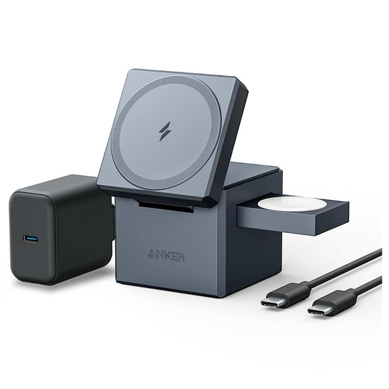 ANKER Cube бар MagSafe 3in1 Сымсыз зарядтағыш Black (ANK-Y1811G11-BK) - фото #0, Technodom.kz