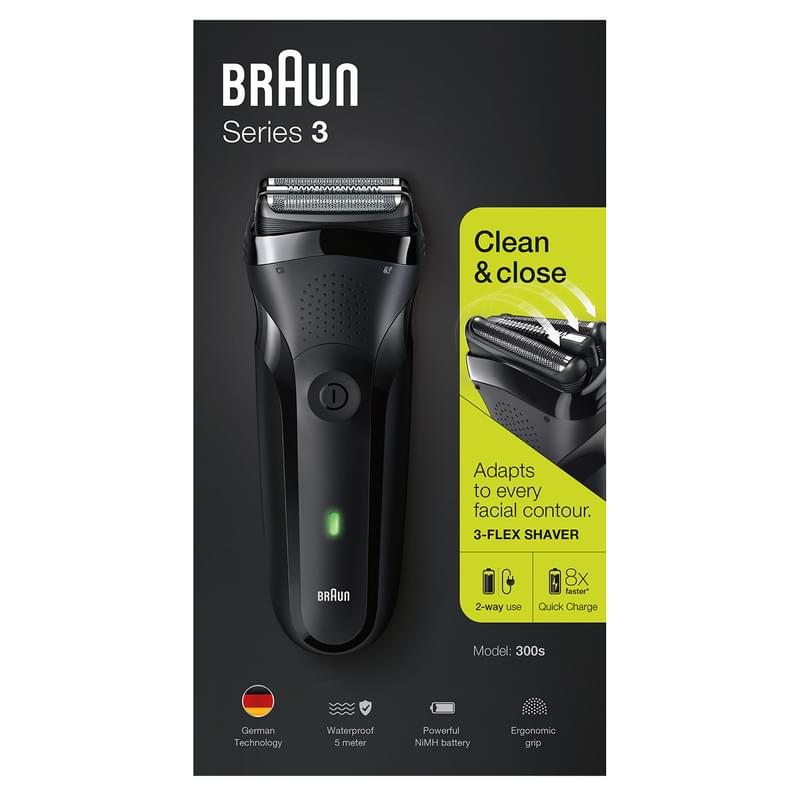 Электробритва Braun Series 3 300s, с 3 плавающими лезвиями, чёрная - фото #7, Technodom.kz