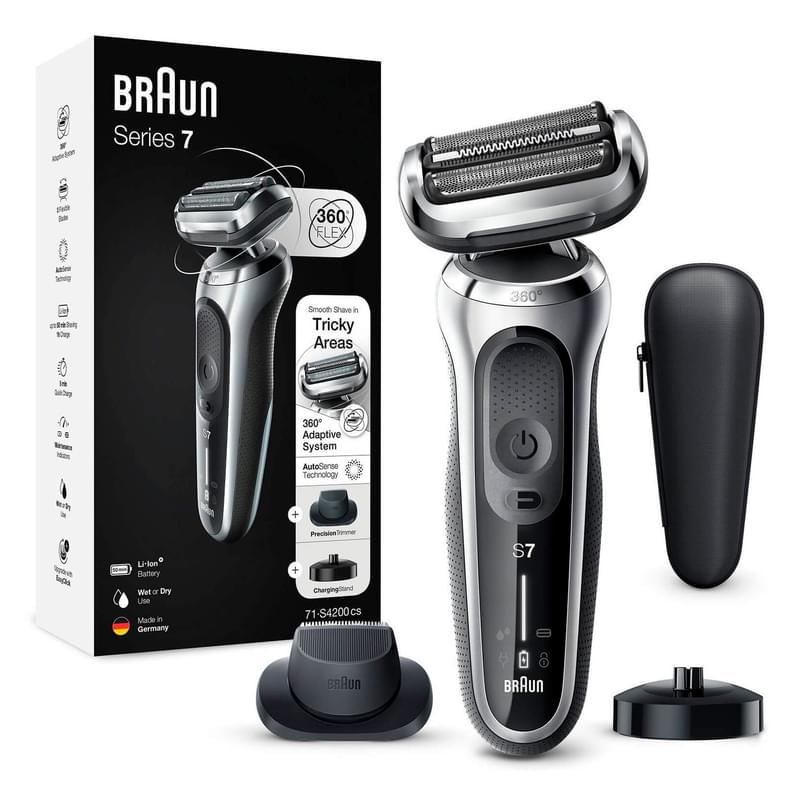 Бритва Braun Series 7 71-S4200cs, серебристая - фото #3, Technodom.kz