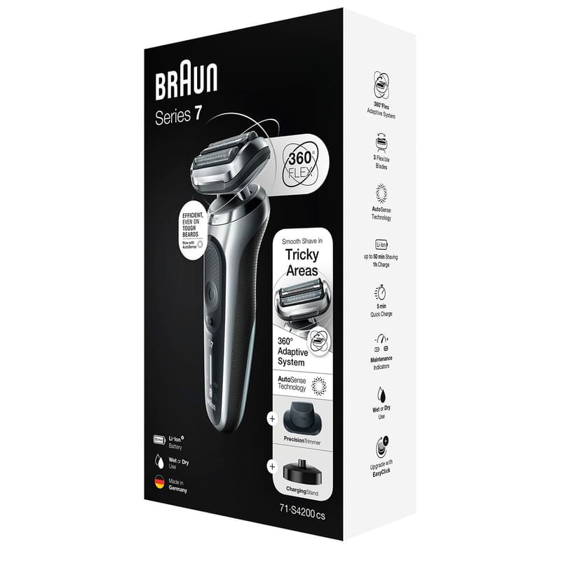 Бритва Braun Series 7 71-S4200cs, серебристая - фото #4, Technodom.kz