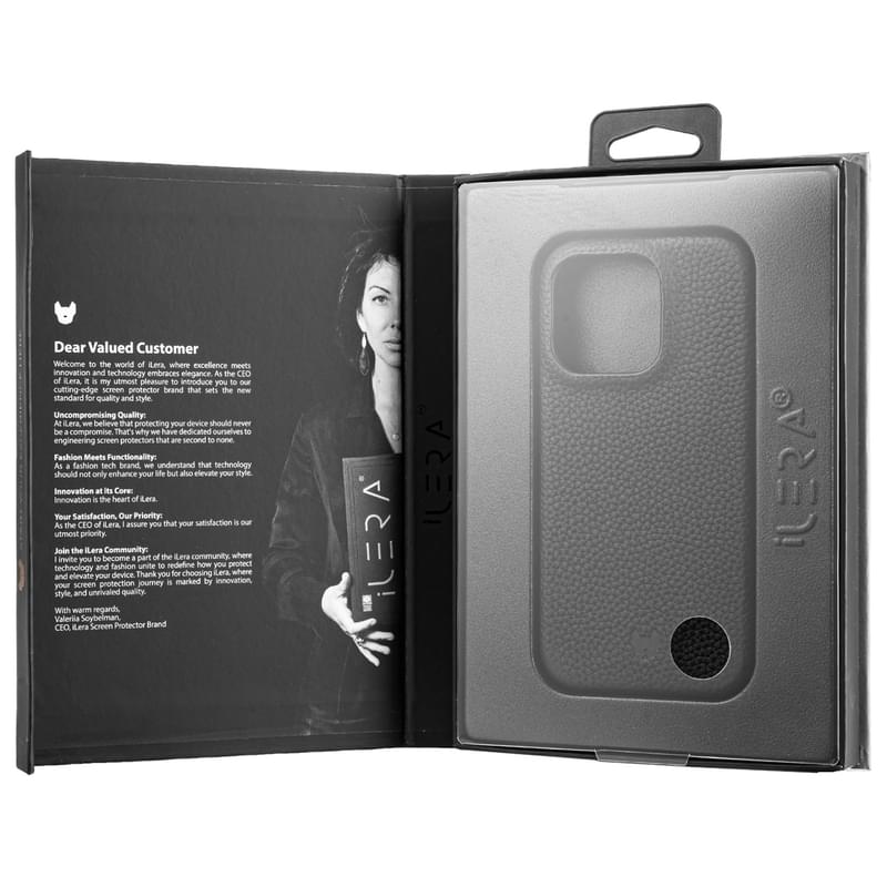 IPhone 15 Pro , үшін қаптама, iLera NAPA leather Case 1.0 , Black (iLNAPA15Pb) - фото #4, Technodom.kz