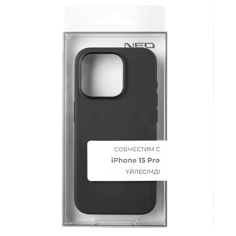 Чехол для iPhone 15 Pro, NEO Liquid Silicone Case with MagSafe, Black (LSCM-15ProB) - фото #3, Technodom.kz