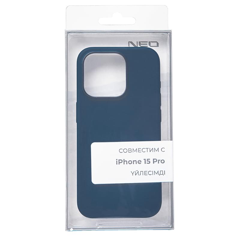 Чехол для iPhone 15 Pro, NEO Liquid Silicone Case with MagSafe, Navy Blue (LSCM-15ProNB) - фото #3, Technodom.kz