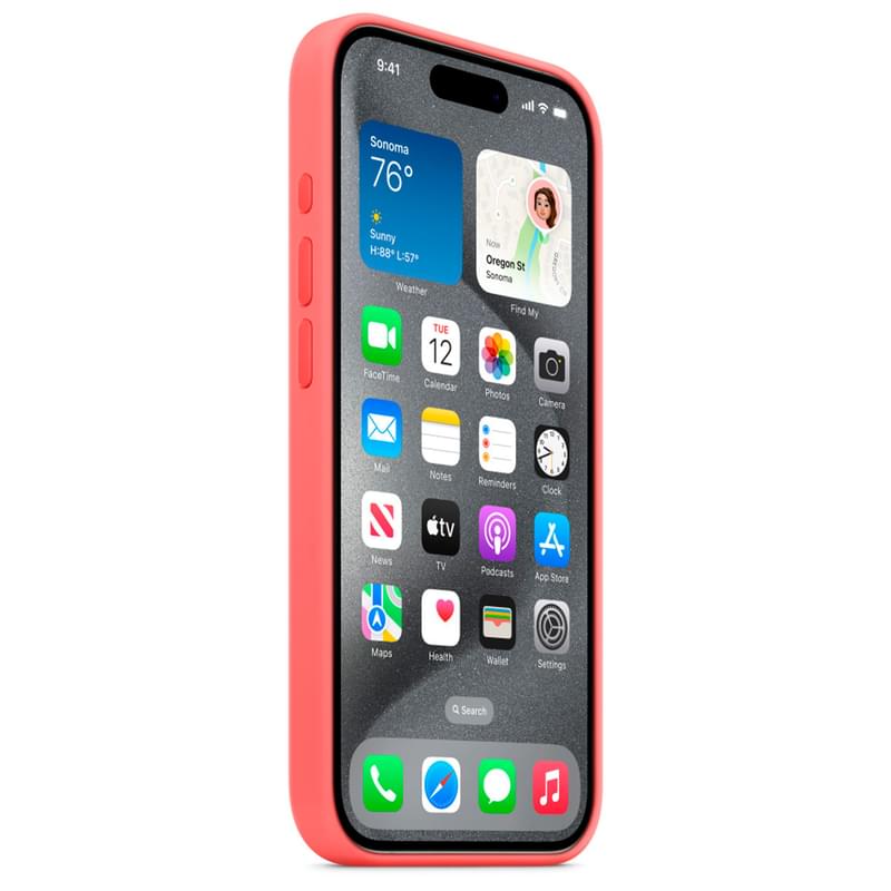 Чехол для iPhone 15 Pro, Silicone Case with MagSafe, Guava (MT1G3ZM/A) - фото #5, Technodom.kz