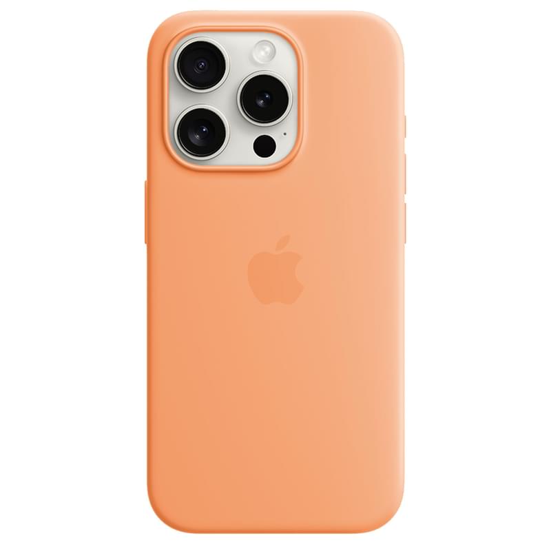 Чехол для iPhone 15 Pro, Silicone Case with MagSafe, Orange Sorbet (MT1H3ZM/A) - фото #0, Technodom.kz