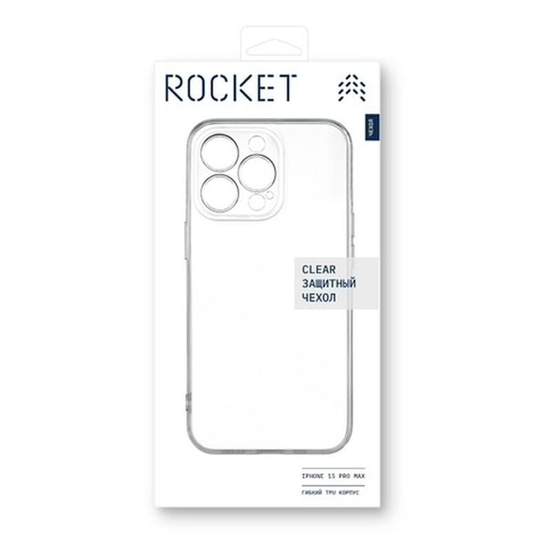 Чехол для iPhone 15 Pro Max, ROCKET, Clear silicon, TPU (RCS582TT67PCL-I23) - фото #3, Technodom.kz