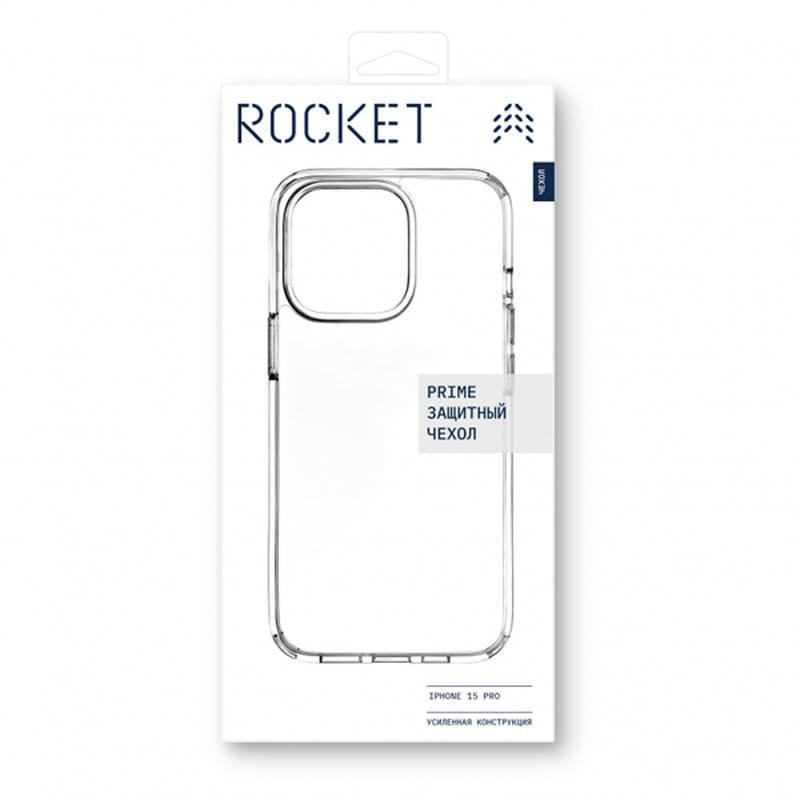 Чехол для iPhone 15 Pro, ROCKET, Clear silicon, TPU+PC (RCS588TT61PPR-I23) - фото #3, Technodom.kz