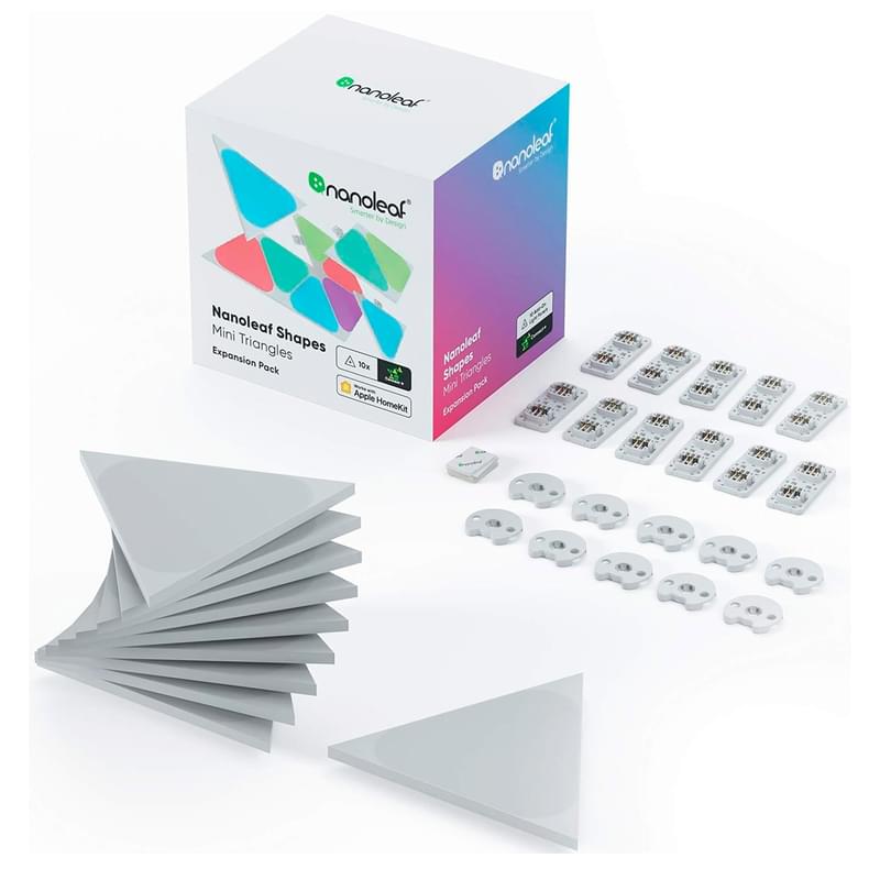 Дополнительные панели Nanoleaf Shapes Triangles Mini - 10 панелей (NL48-1001TW-10PK) - фото #1, Technodom.kz