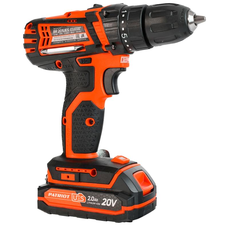 PATRIOT BR 201UES,20В, 2*2,0Ач (180201201) аккумуляторлы бұрғы-бұрама шеге бұрағышы - фото #1, Technodom.kz