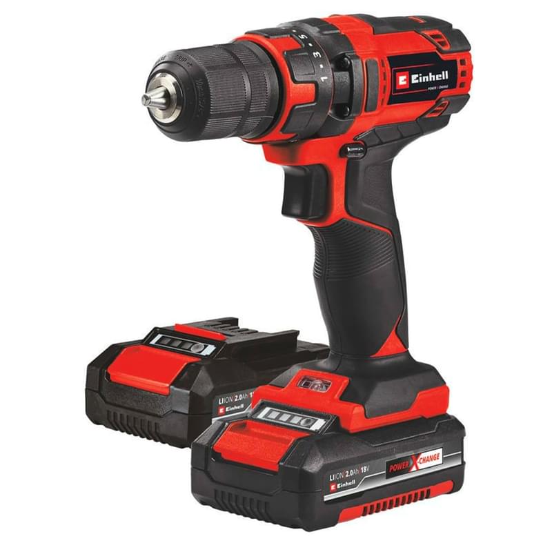 Дрель-шуруповерт Einhell TC-CD 18/35 Li +39, аккумуляторная 2x2,0 Ah АКБ, набор (4513957) - фото #0, Technodom.kz