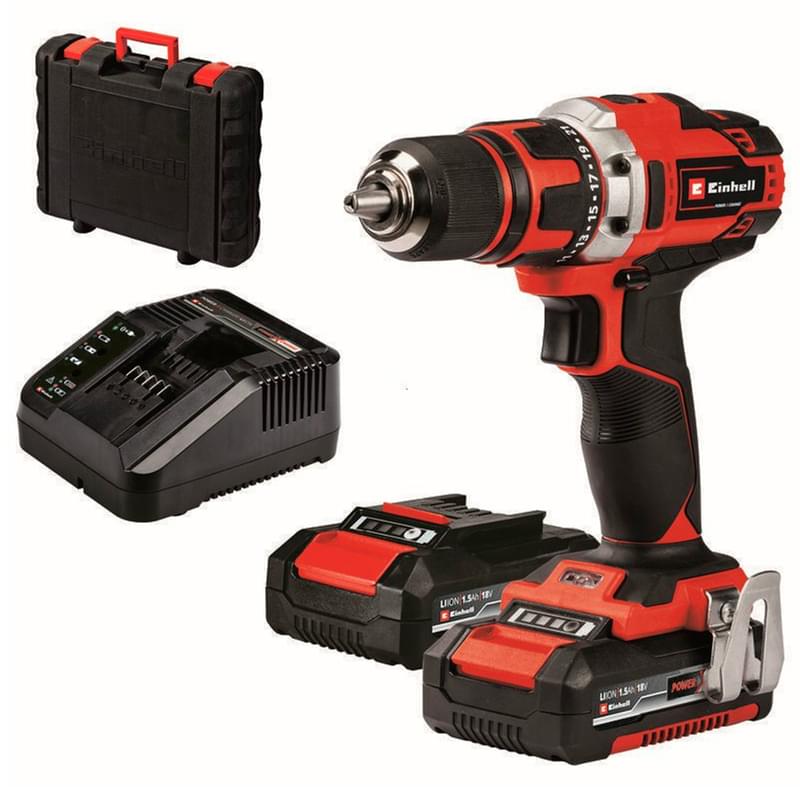 Einhell TE-CD 18/40-1 Li бұрғы-бұрағышы, 2x1,5 Ah АҚБ аккумуляторлы (4513939) - фото #0, Technodom.kz