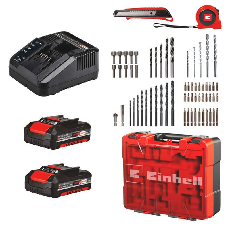 Einhell TE-CD 18/40 Li BL бұрғы-бұрағышы, аккумуляторлы 2x2,0 Ah АҚБ (4513995) - фото #2, Technodom.kz